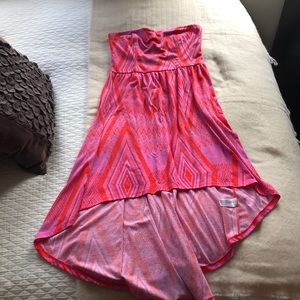 Hi low strapless dress